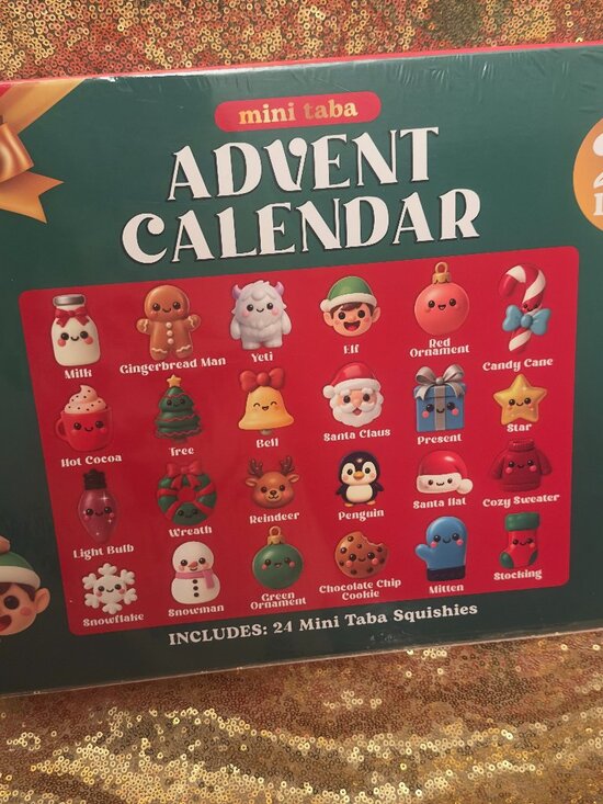 Mini Taba squishy 24‑Day Christmas Advent Calendar Holiday Countdown